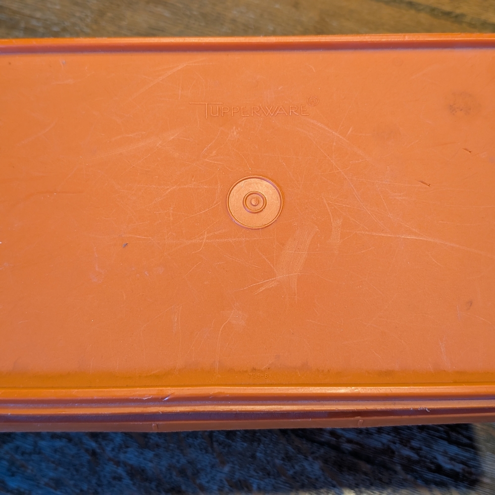 Orange Tupperware Storage Container - Picture 3 of 3